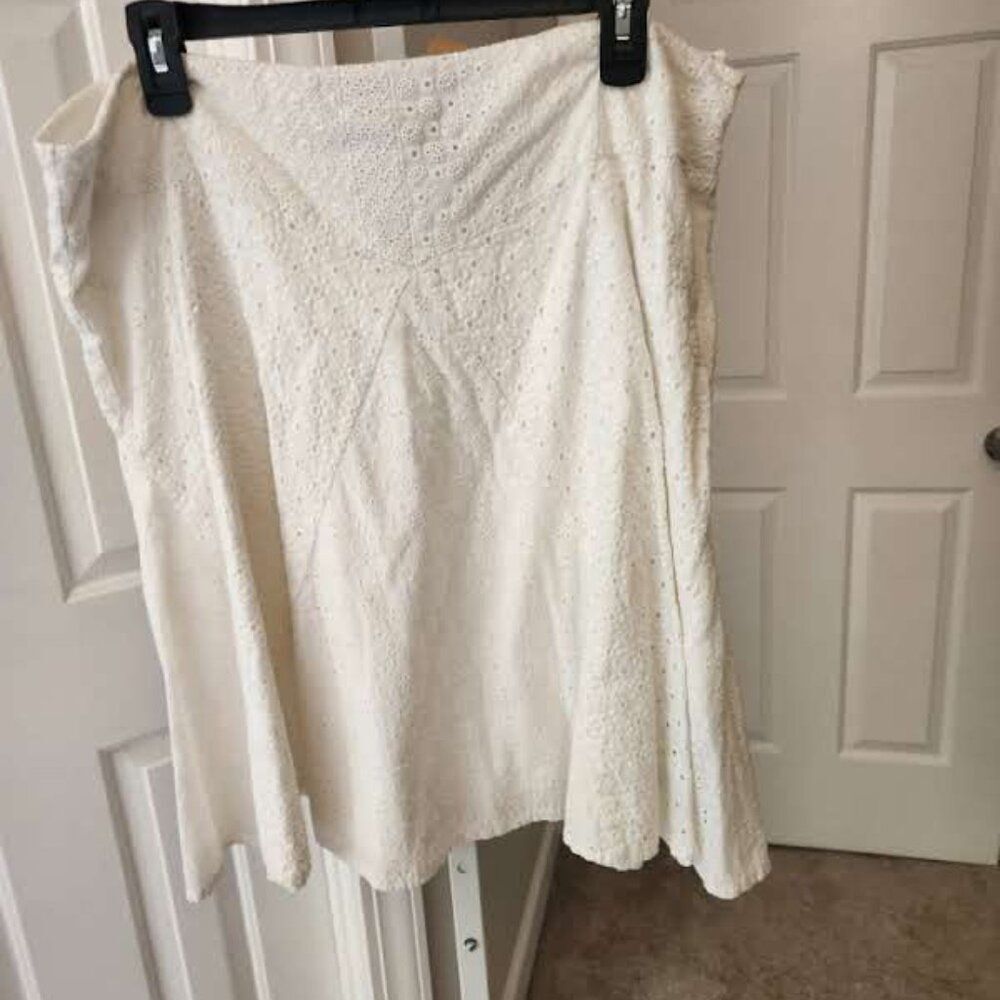 Lauren Ralph Lauren White Eyelet Skirt Size 16 - Picture 2 of 6